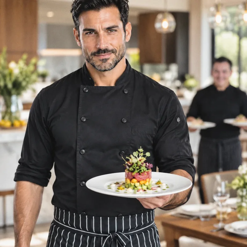 Chef Mateo Rossi presenting a tuna tartare