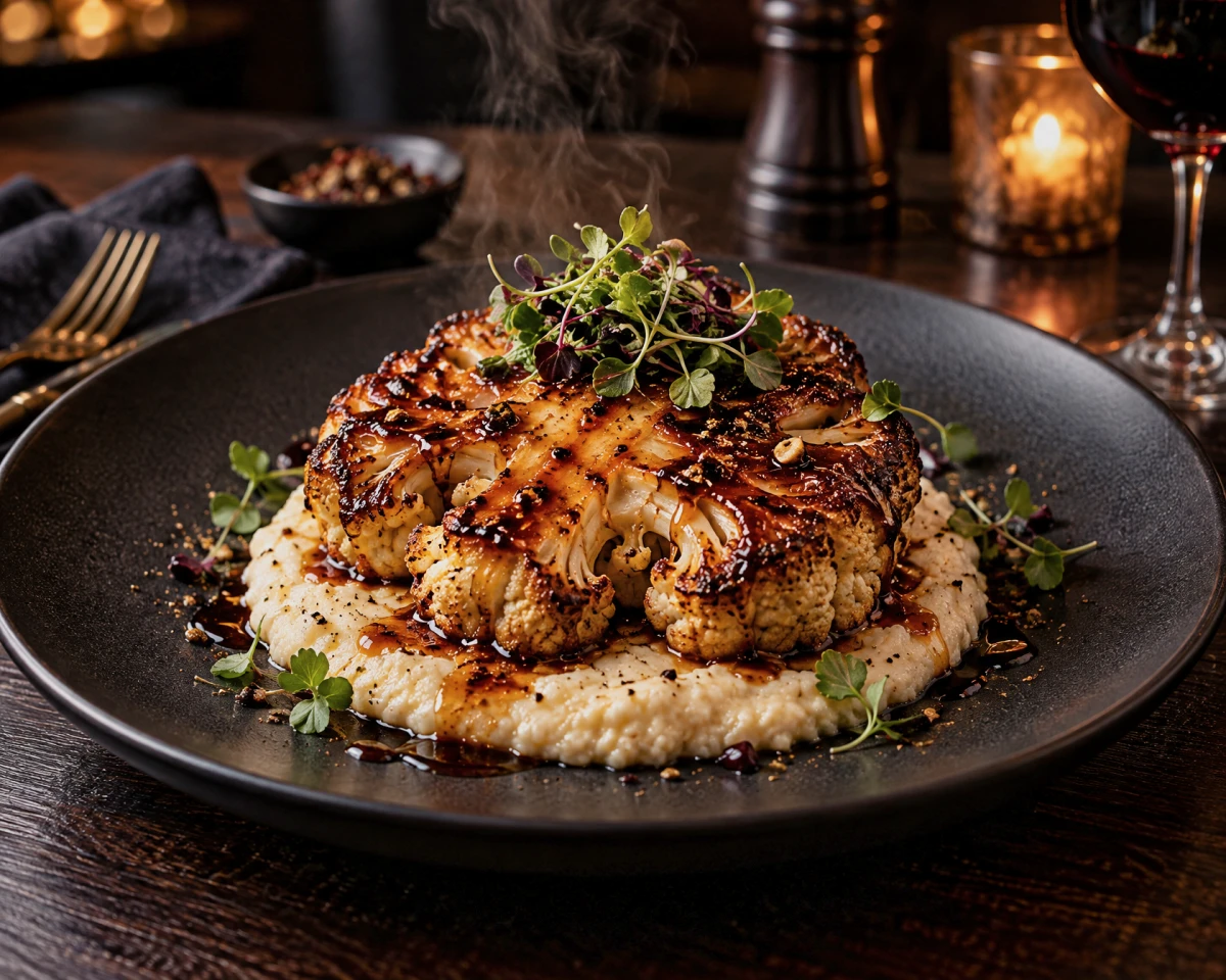 Bourbon-Glazed Cauliflower Steak